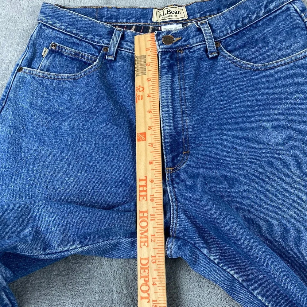 Vtg LL Bean Mens 34x32 Relaxed Fit Flannel Lined Jeans Blue Denim